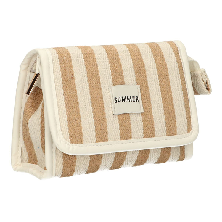 Sac miroir traveller été kaki rayé 17cm x 11cm