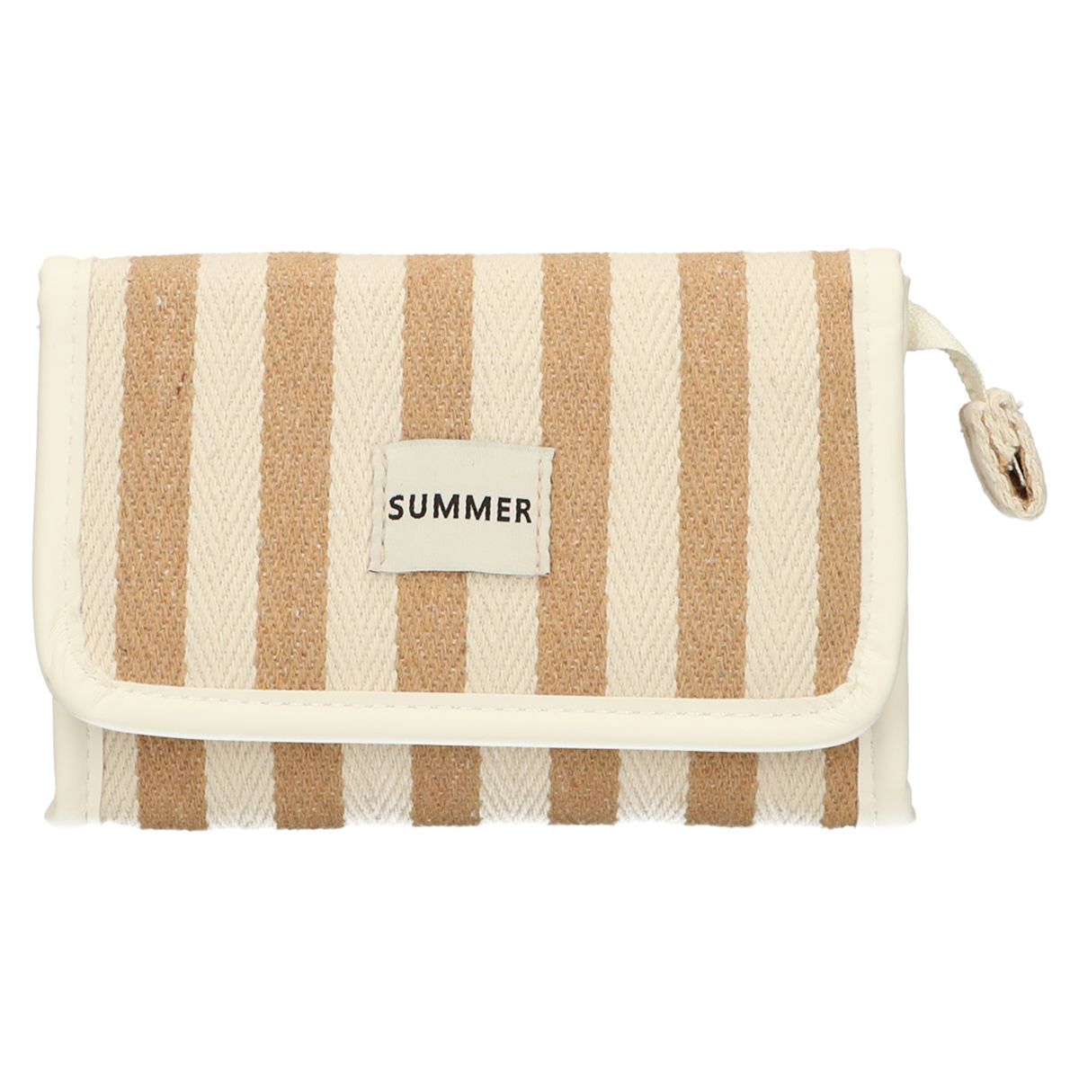 Sac miroir traveller été kaki rayé 17cm x 11cm