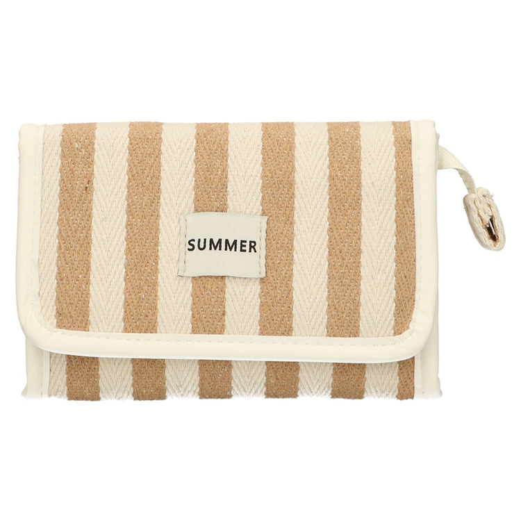 Sac miroir traveller été kaki rayé 17cm x 11cm
