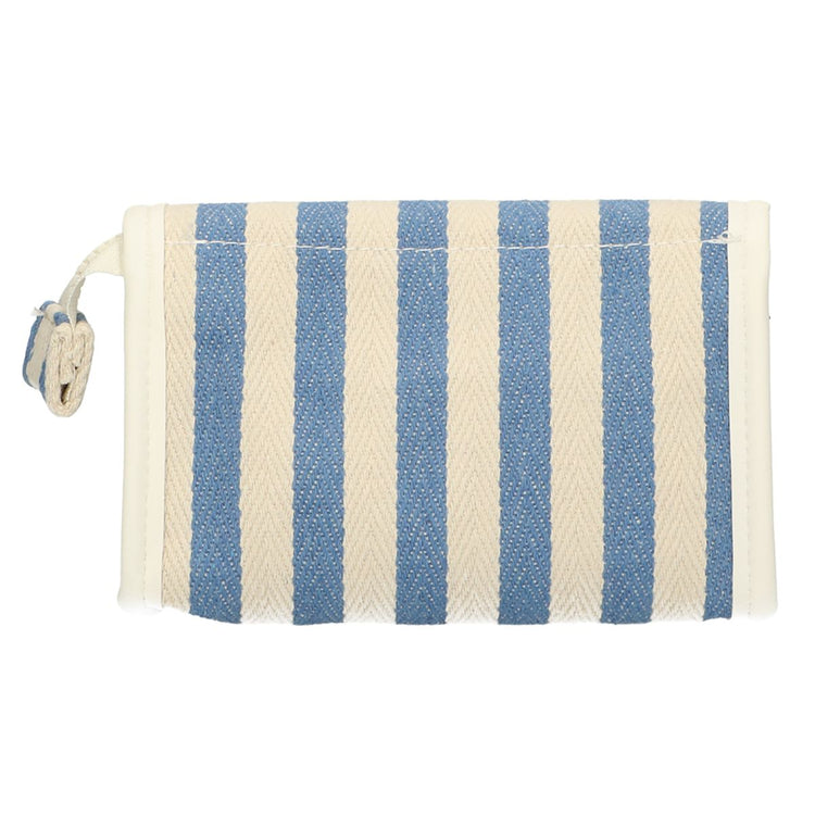 Sac miroir traveller été bleu rayé 17cm x 11cm