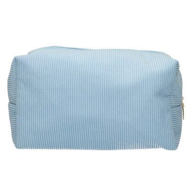 Trousse de toilette traveller côtelé imperméable bleu 24,5cm x 18,5cm