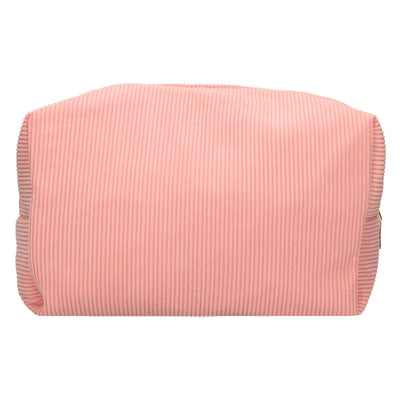 Trousse de toilette traveller côtelée imperméable rose 24,5cm x 18,5cm