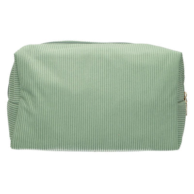 Trousse de toilette traveller côtelée imperméable vert menthe 24,5cm x 18,5cm