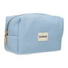 Trousse de beauté voyageur côtelé imperméable bleu 20cm x 11,5cm