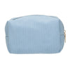 Trousse de beauté voyageur côtelé imperméable bleu 20cm x 11,5cm