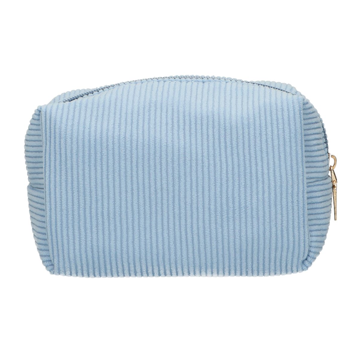 Trousse de beauté voyageur côtelé imperméable bleu 20cm x 11,5cm