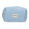 Trousse de beauté voyageur côtelé imperméable bleu 20cm x 11,5cm