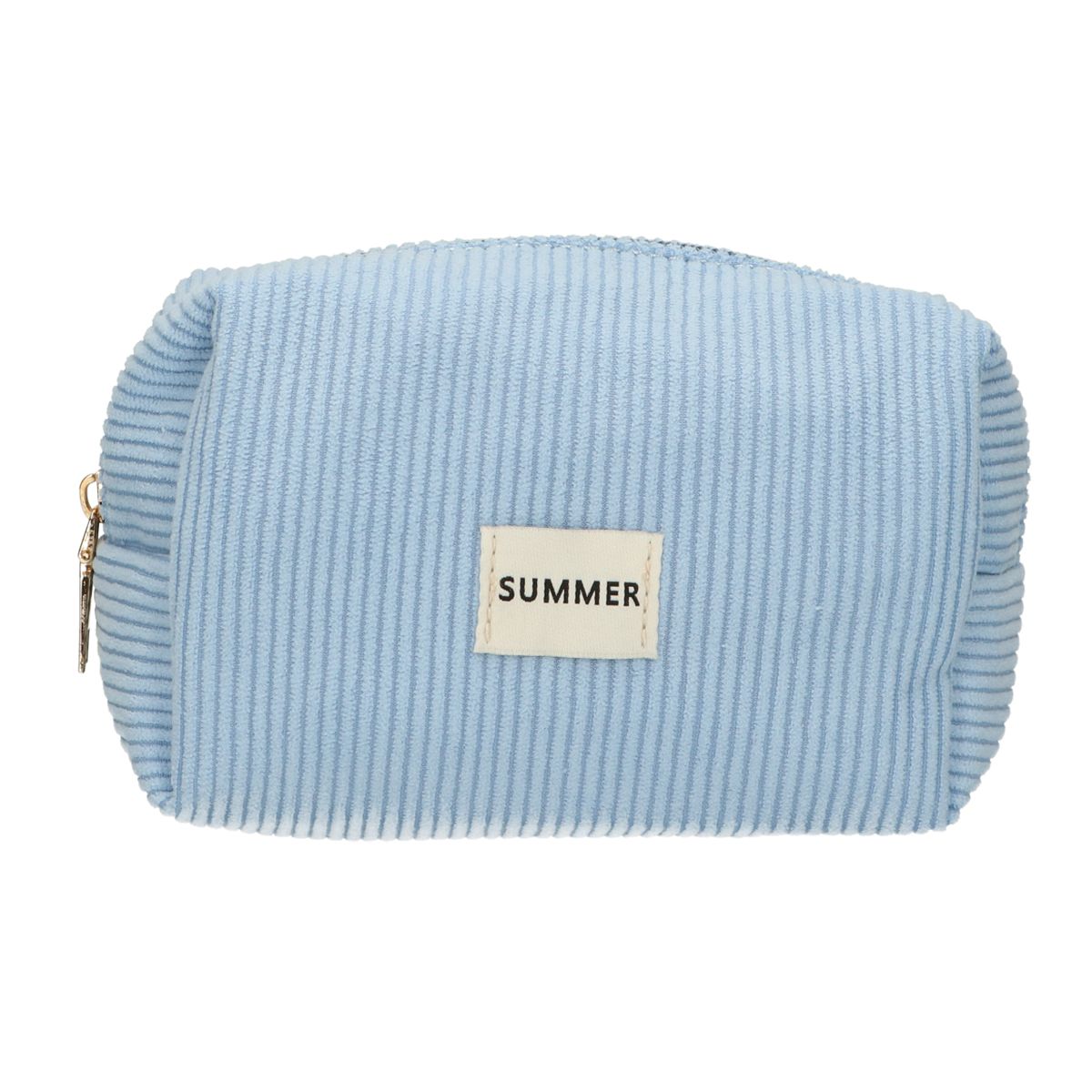 Trousse de beauté voyageur côtelé imperméable bleu 20cm x 11,5cm