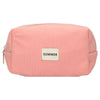 Trousse de beauté voyageur côtelé imperméable rose 20cm x 11,5cm