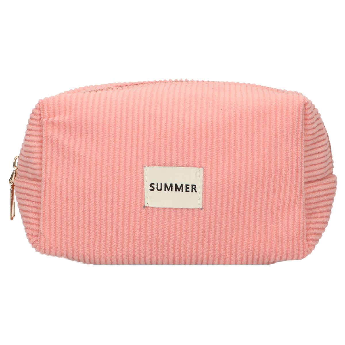 Trousse de beauté voyageur côtelé imperméable rose 20cm x 11,5cm