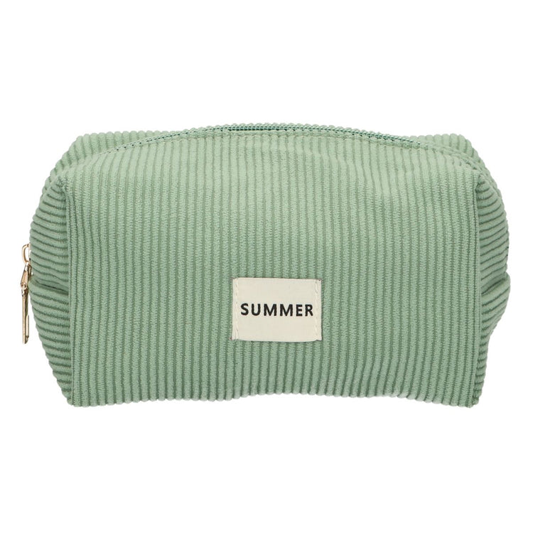 Trousse de beauté traveller rib imperméable vert menthe 20cm x 11,5cm