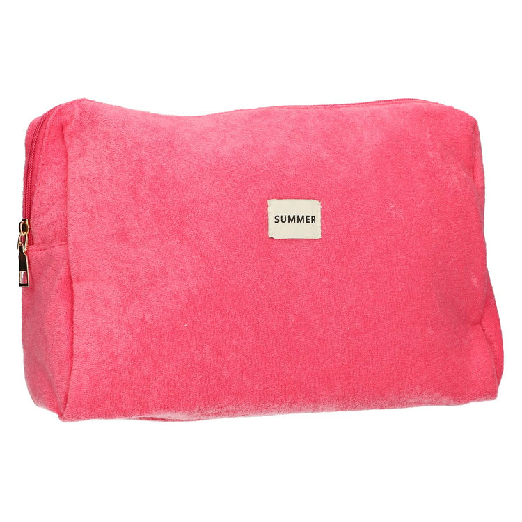 Trousse de toilette Traveler en tissu éponge rose 28cm x 20cm