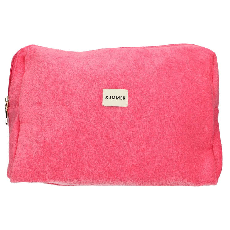 Trousse de toilette Traveler en tissu éponge rose 28cm x 20cm