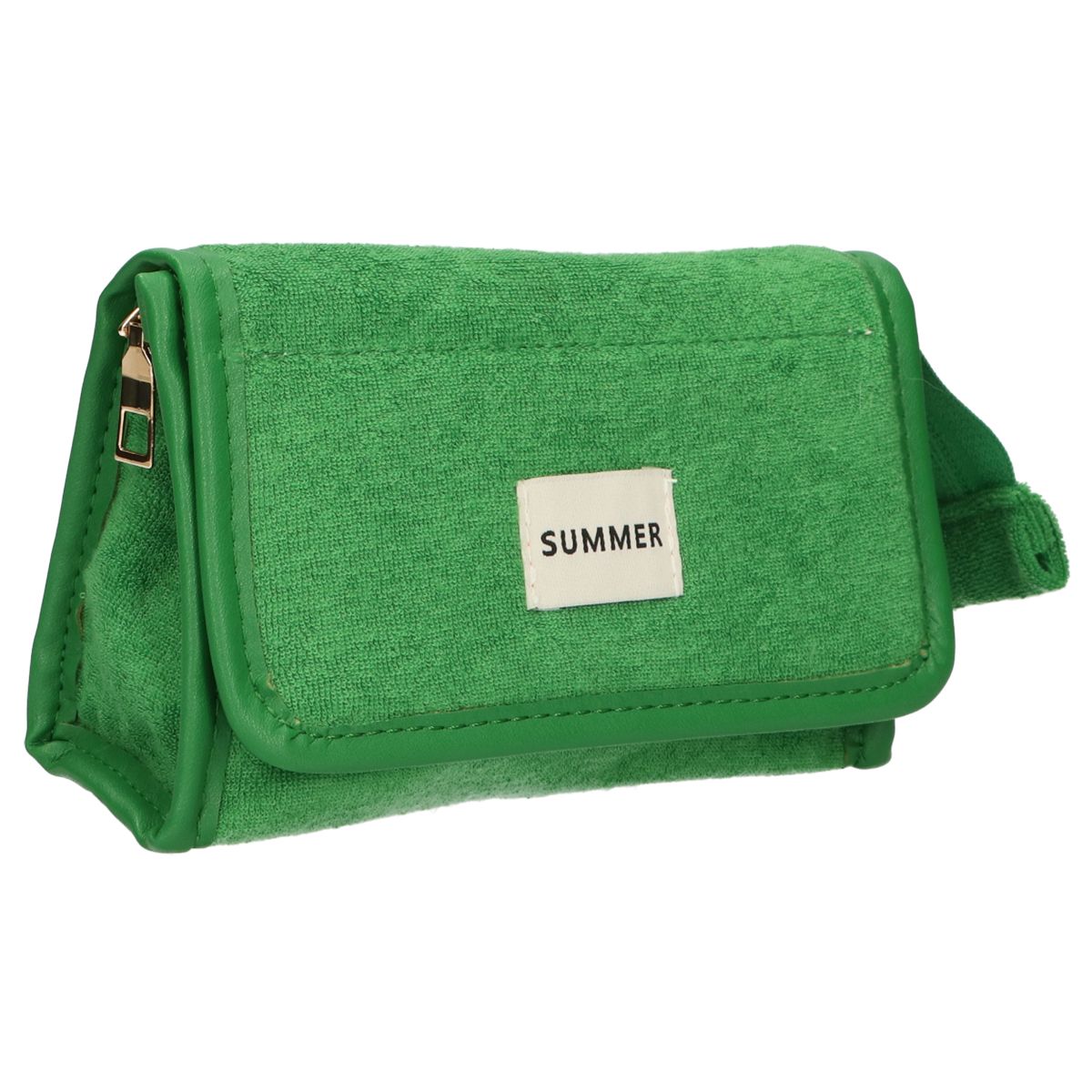 Sac miroir traveller en tissu éponge vert 16,5cm x 12cm
