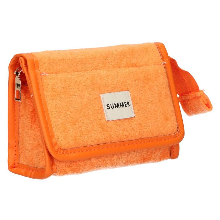Sac miroir traveller en tissu éponge orange 16,5cm x 12cm