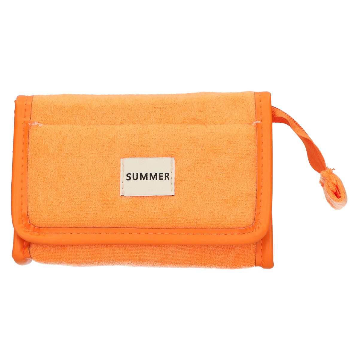 Sac miroir traveller en tissu éponge orange 16,5cm x 12cm