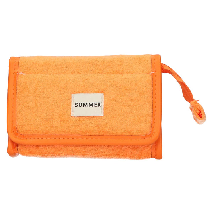 Sac miroir traveller en tissu éponge orange 16,5cm x 12cm