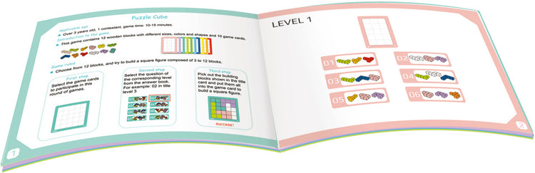 Toky Toy Kubus Puzzle 10 niveaux de pensée en bois éducatif jeu 23 pièces