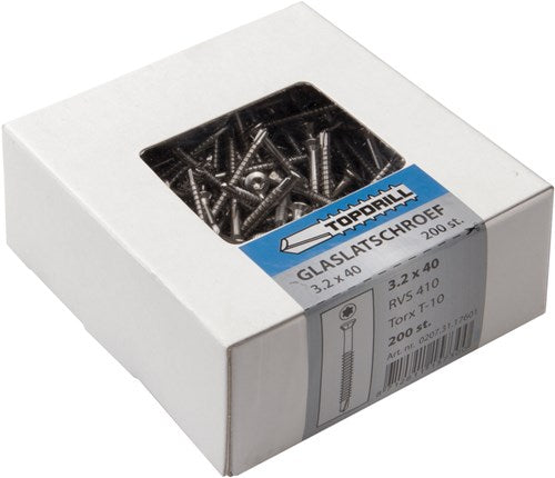Vis à parclose Topdrill autoperceuse acier inoxydable-410 lk torx tx10 3,2x40 | 200 pièces - 0207.31.17601