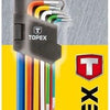 Topex jeu de clés tx torx 9 pièces longues - 6479045