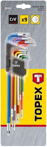 Topex jeu de clés tx torx 9 pièces longues - 6479045