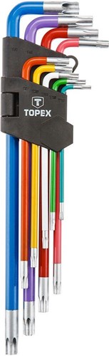 Topex jeu de clés tx torx 9 pièces longues - 6479045