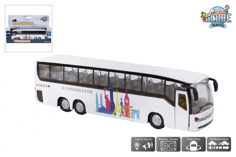 Bus de casting Kids Globe Die avec lumière et son, 19 cm