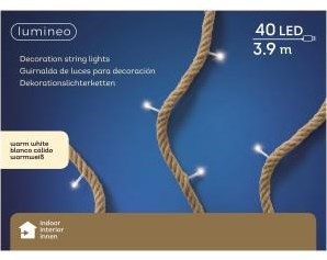 Guirlande corde jute led l390cm 40lampes sur transformateur - 5510120