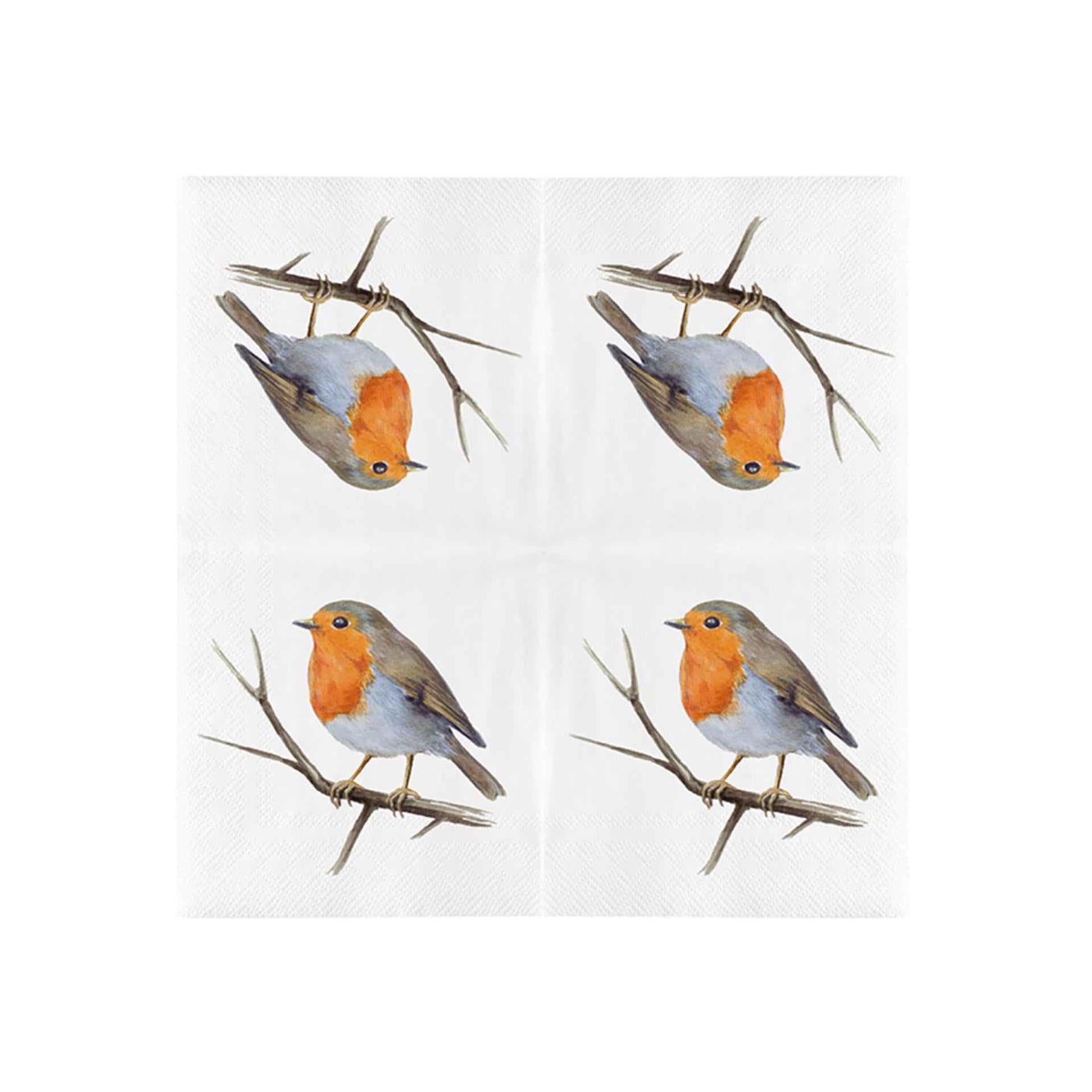Esschert serviettes design robin 33cm