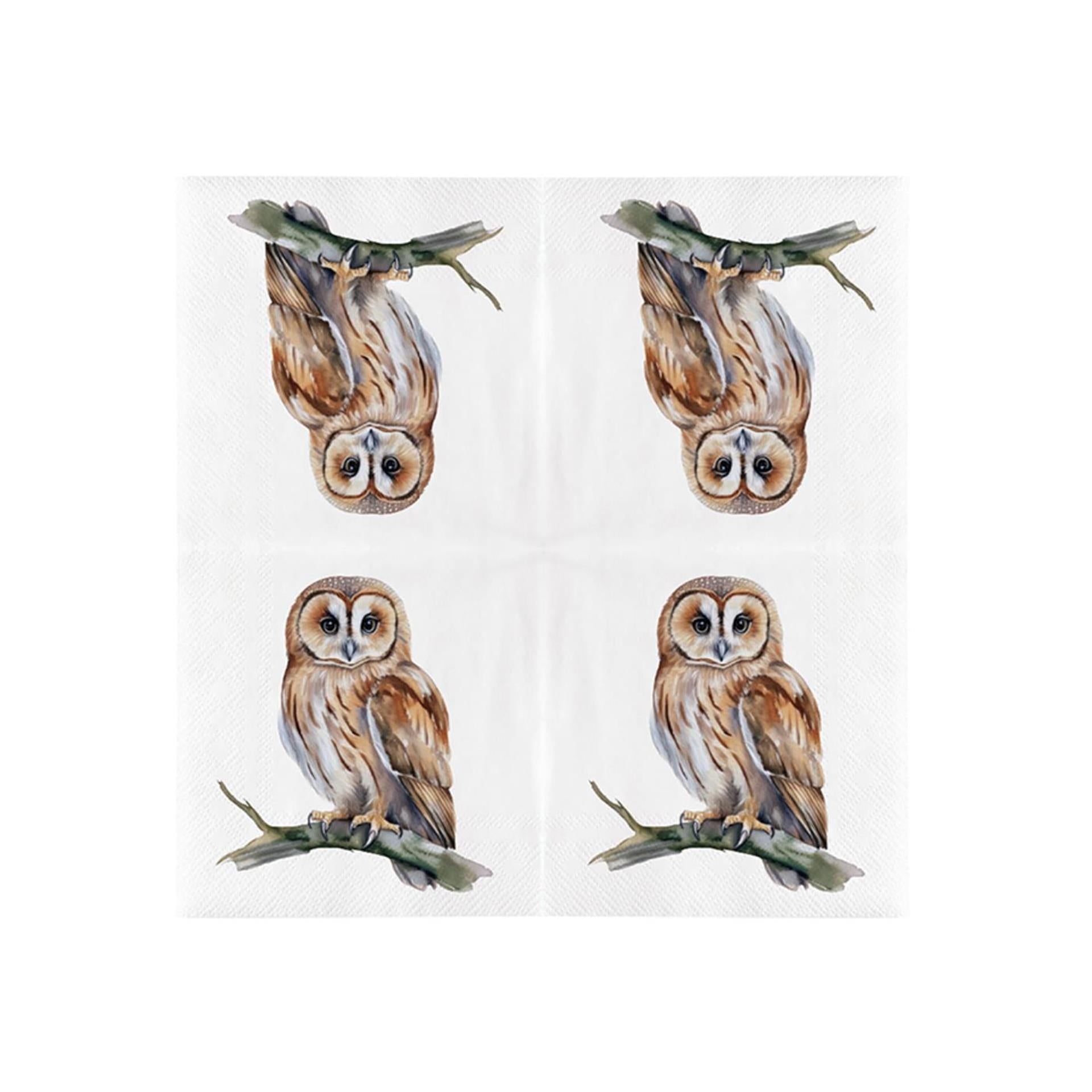 Esschert serviettes design hibou 33cm