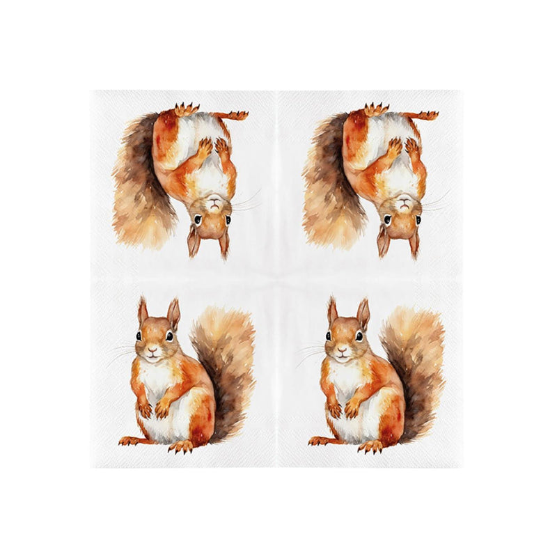 Esschert serviettes design écureuil 33cm