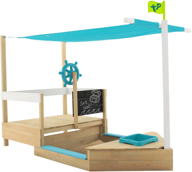 TP Toys Ahoy Playboat en bois avec accessoires de sac de sable extensible