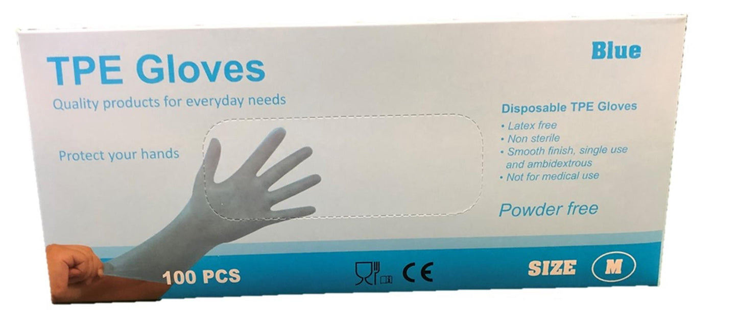 Gants jetables Tpe s bleu 100