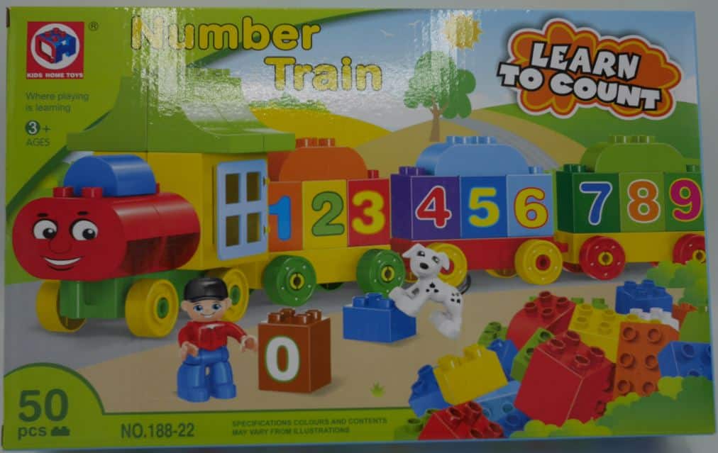 Jonotoys Construction Numbers Train of Sturdy Building Blocs