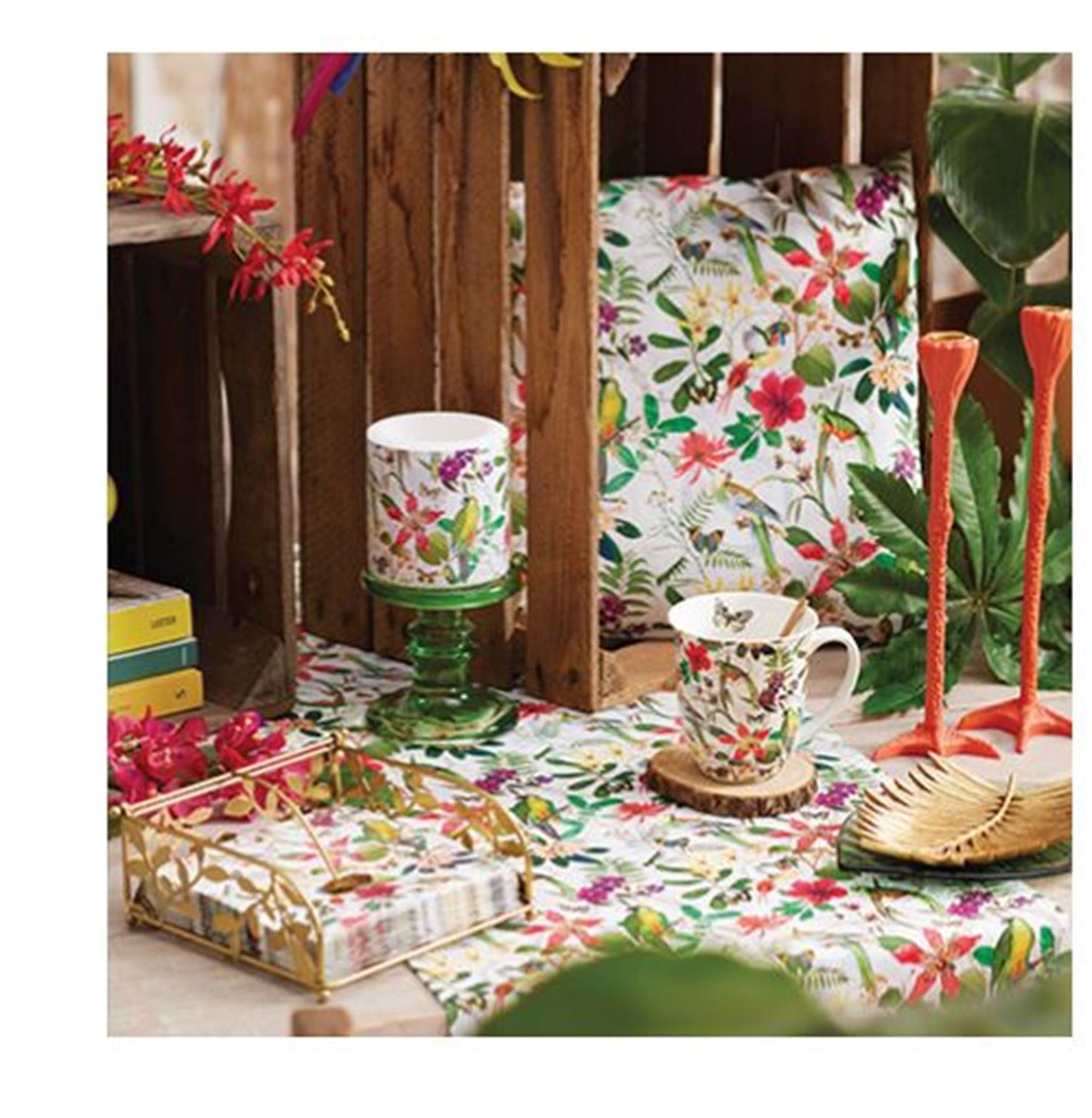 Ambiente chemin de table jungle tropicale 40x150cm