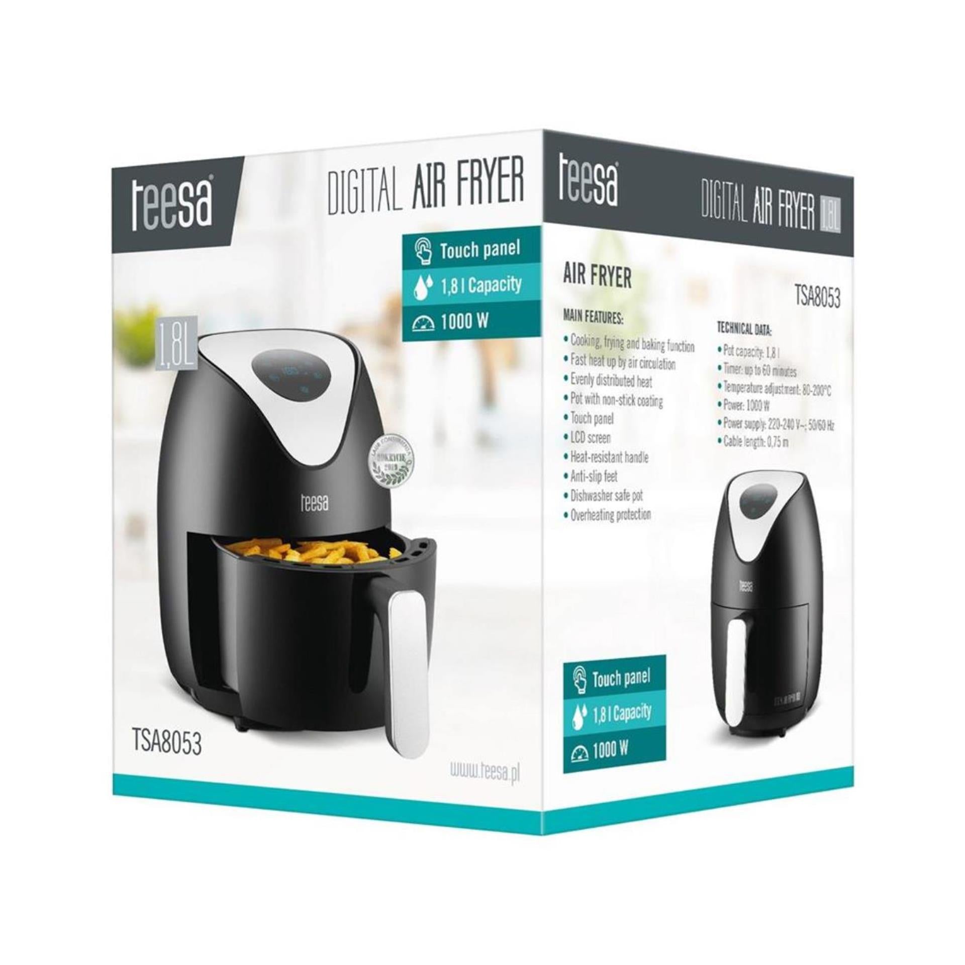 Friteuse à air numérique Teesa 1,8l noir