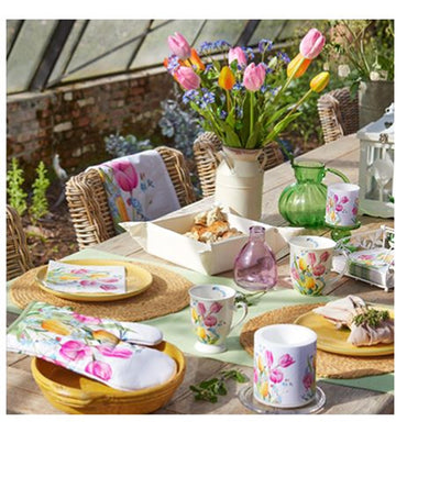 Torchon Ambiente bouquet de tulipes