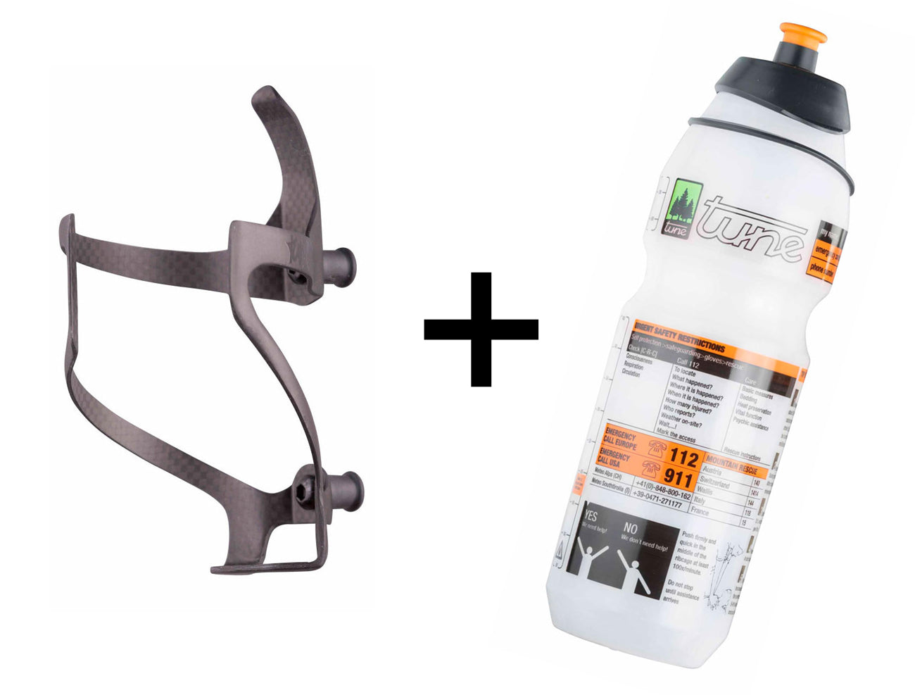 Porte-bidon Tune Straightsträger carbone + bidon 750ml