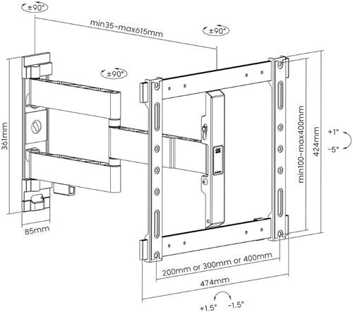 Support mural TV wm6454 one for all solid tt180 - 7312461