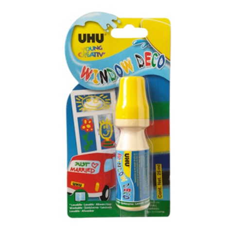 Uhu bâton de fenêtre jaune 25ml