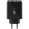 GOOBAY double USB-C PD (livraison de puissance) Chargeur rapide (30 W)