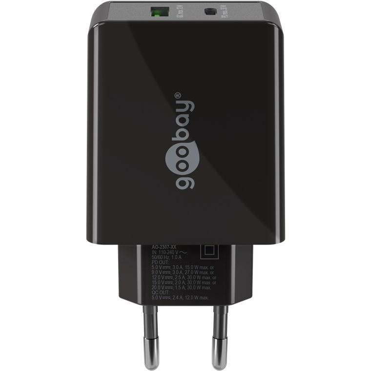GOOBAY double USB-C PD (livraison de puissance) Chargeur rapide (30 W)