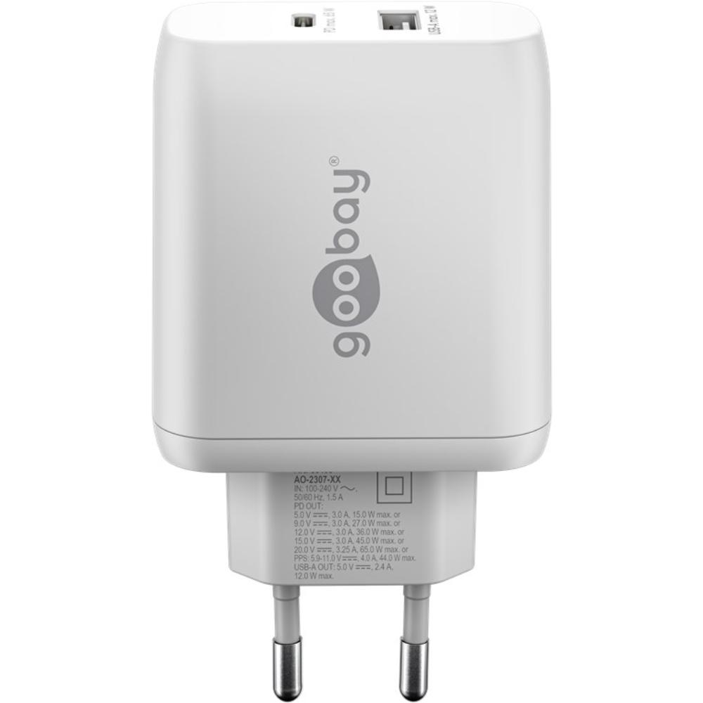 GOOBAY USB-C PD GAN DUAL SNELLUMER (65 W)