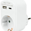 Chargeur USB + USB-C blanc avec adaptateur terre 17w - 9540141