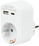 Chargeur USB + USB-C blanc avec adaptateur terre 17w - 9540141