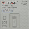 Adaptateur V-tac USB-C vers micro USB blanc - 9520110