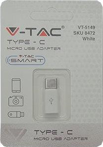 Adaptateur V-tac USB-C vers micro USB blanc - 9520110