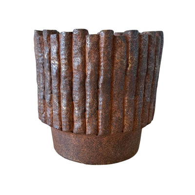 Ptmd pot de fleur elza marron 18x18x17cm