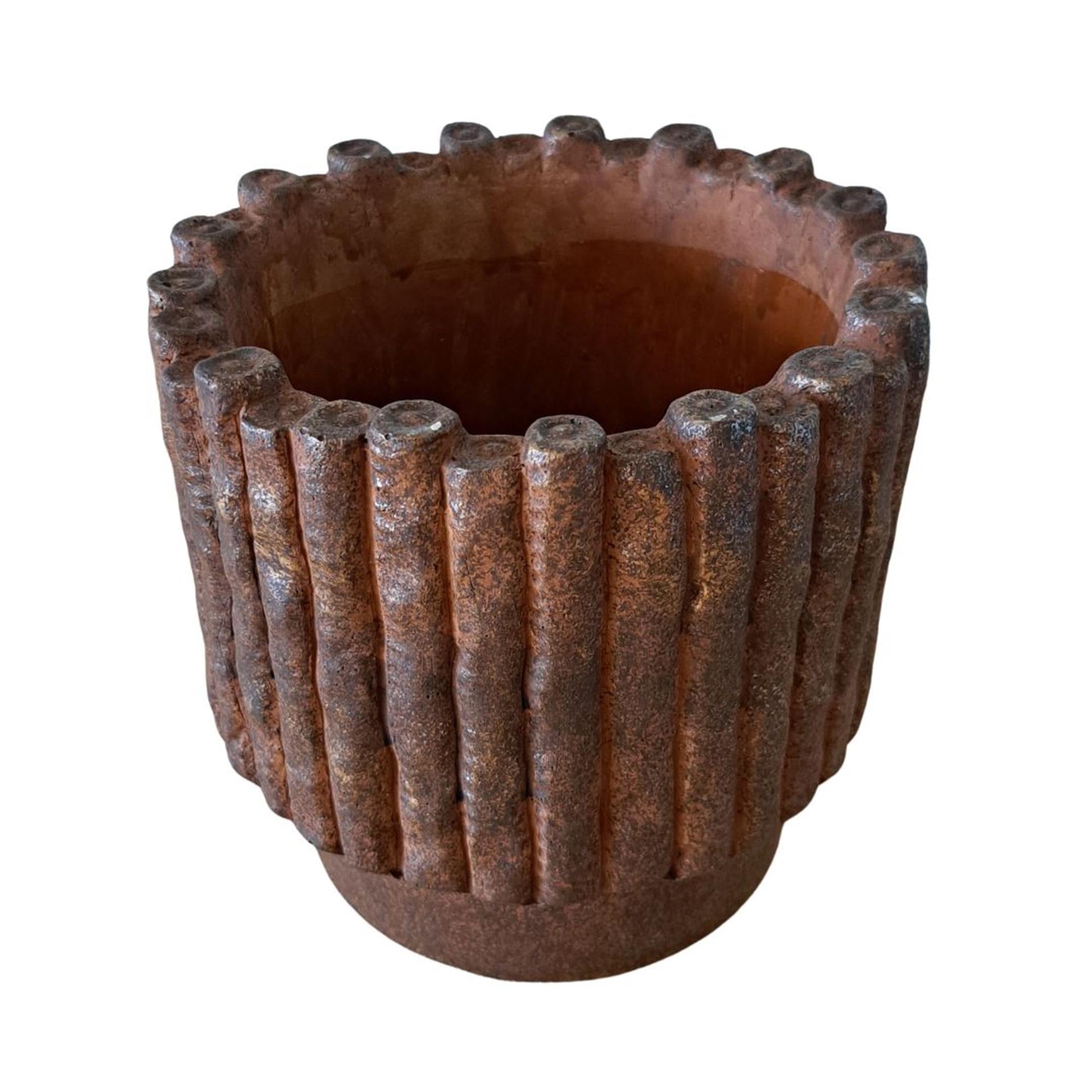 Ptmd pot de fleur elza marron 18x18x17cm