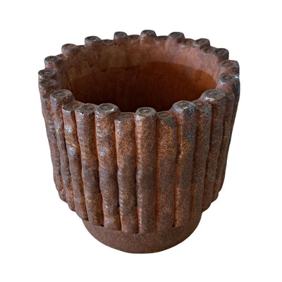 Ptmd pot de fleur elza marron 18x18x17cm